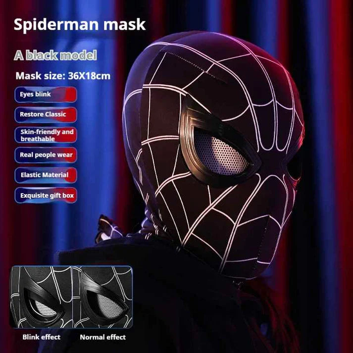 Spider-Man Cosplay Head Mask with Moving Eyes – Electronic Version