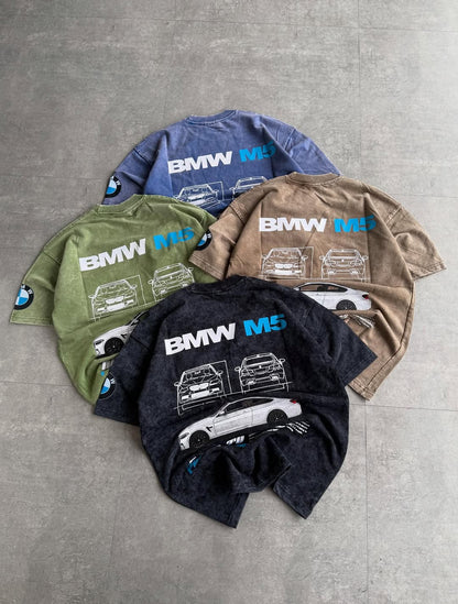 High Quality Oversized BMW Printed T-Shirt