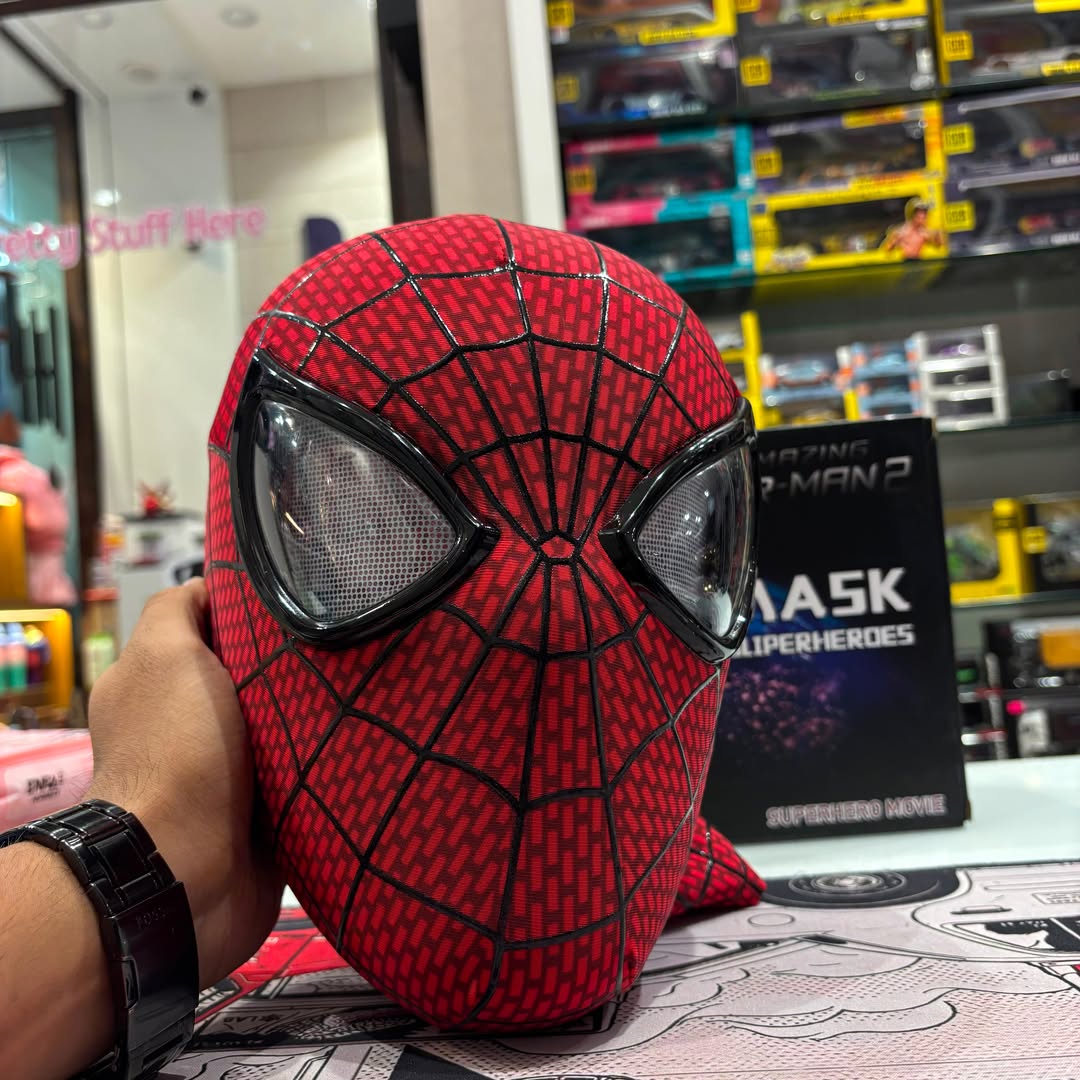 Amazing Spider-Man Cosplay Head Mask with Moving Eyes – Manual Version