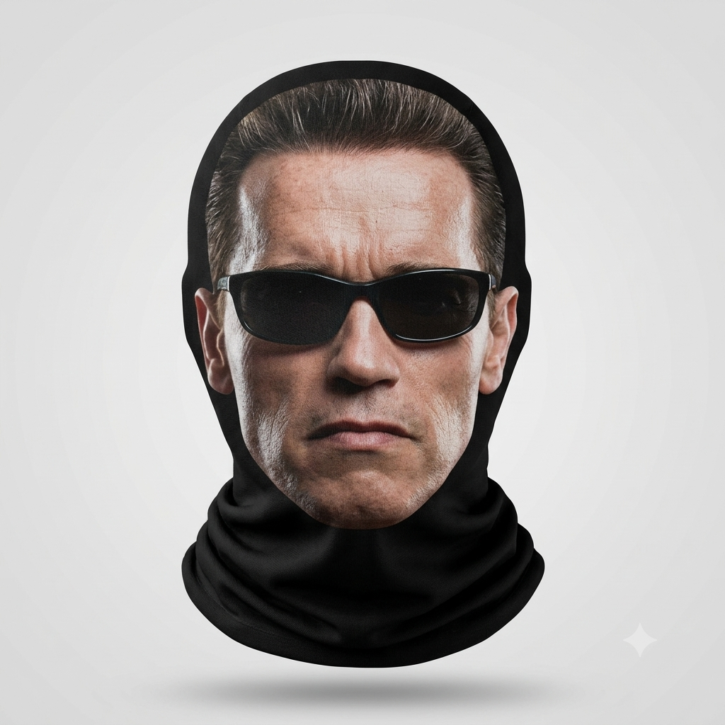 Novelty 3D Graphic Face Balaclava – Funny Celebrity & Pop Culture Printed Full Face Mask, Breathable Windproof Cosplay Neck Gaiter