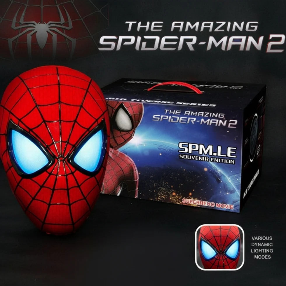 Amazing Spider-Man Cosplay Head Mask with Moving Eyes – Manual Version