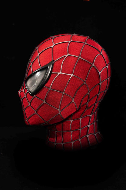Sam Raimi Spidey Mask (Adults) with Full Head Shell & 3D Rubber Web (RED)