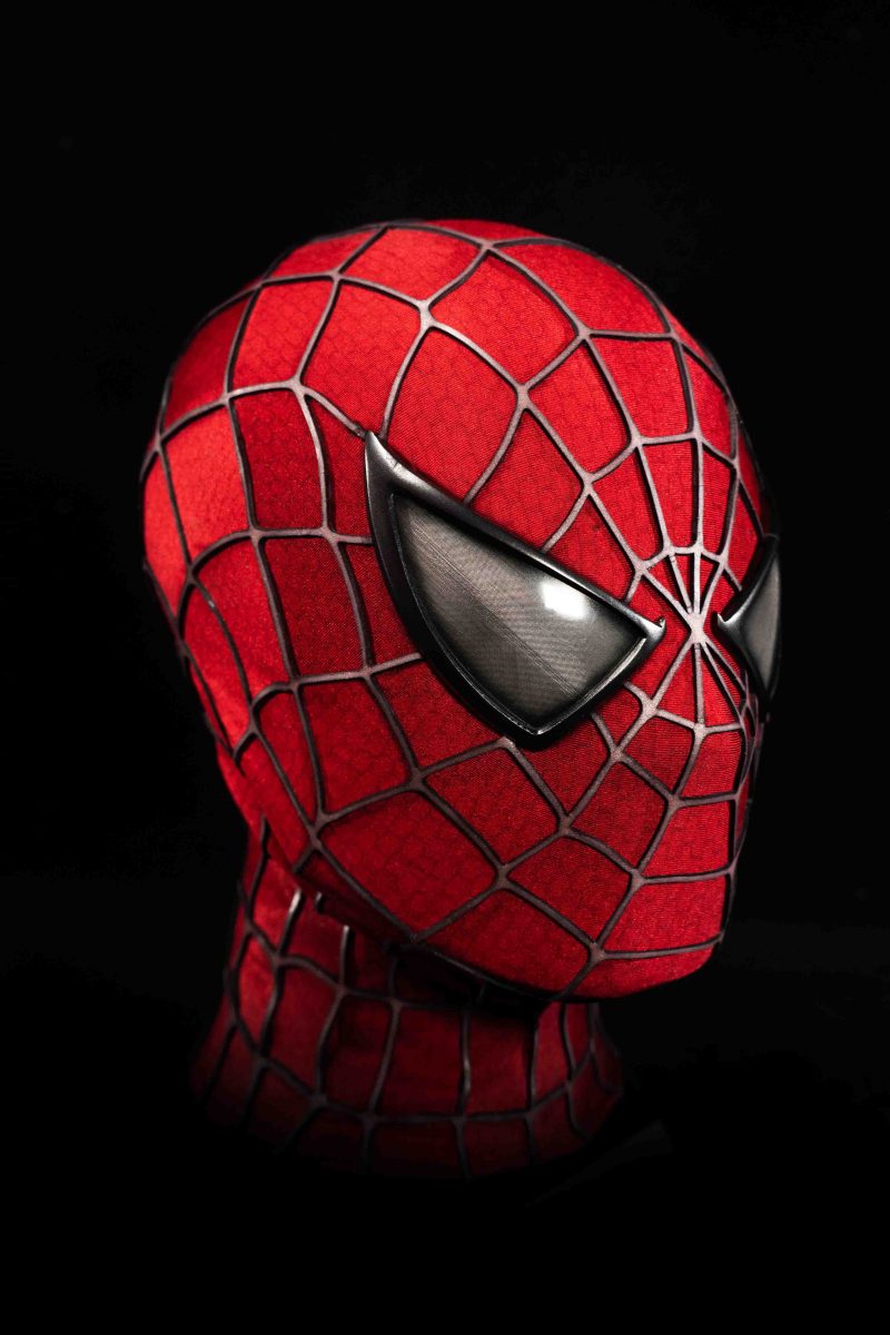 Sam Raimi Spidey Mask (Adults) with Full Head Shell & 3D Rubber Web (RED)
