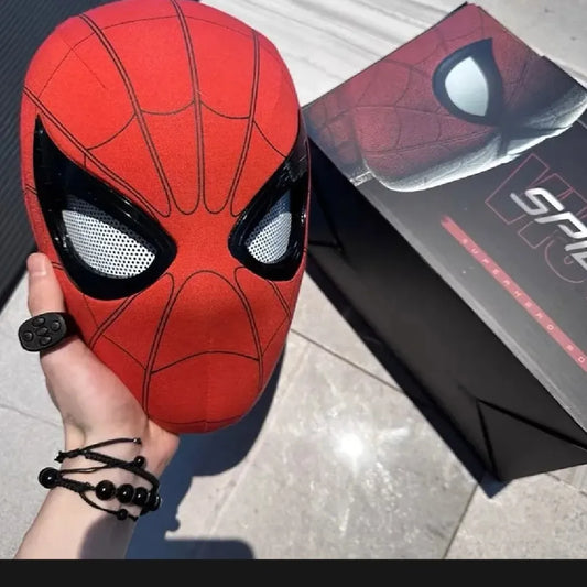 Spider-Man Cosplay Head Mask with Moving Eyes – Electronic Version