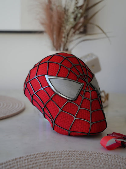 Sam Raimi Spidey Mask (Adults) with Full Head Shell & 3D Rubber Web (RED)