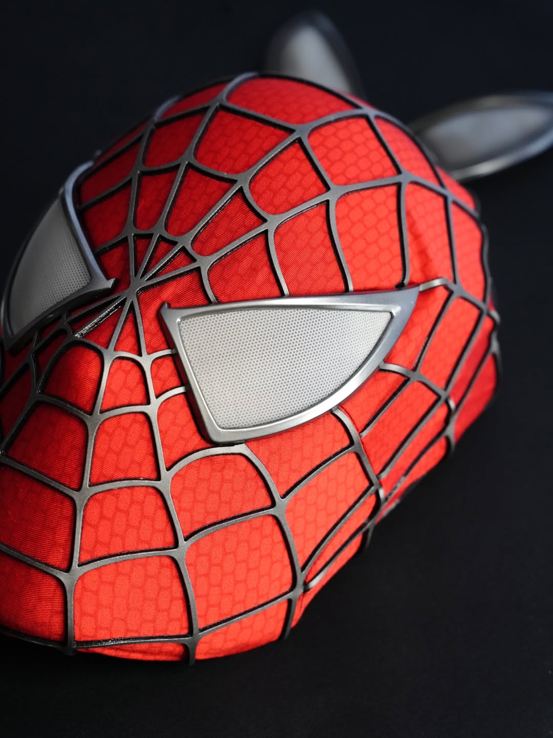 Sam Raimi Spidey Mask (Adults) with Full Head Shell & 3D Rubber Web (RED)