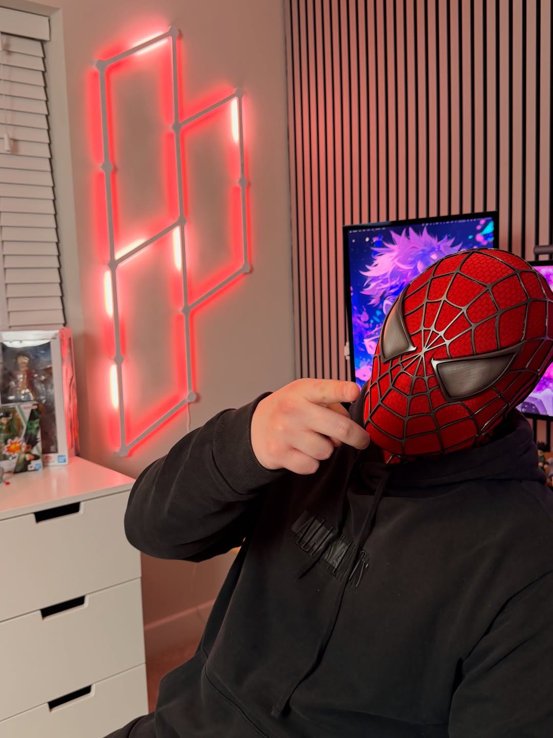 Sam Raimi Spidey Mask (Adults) with Full Head Shell & 3D Rubber Web (RED)